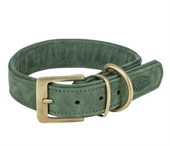Pure hundehalsbånd læder ekstra bred XS 25–31cm 25mm Sage